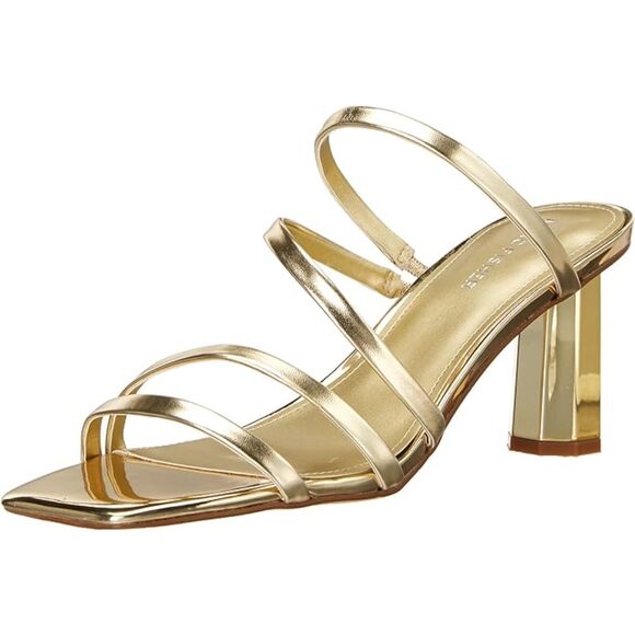 Marc Fisher Women's Kristin Heeled Sandal Strappy Gold Block Heels SZ 8.5 : NWOT - Picture 11 of 15